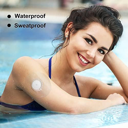 60er-Pack Libre-Sensor-Abdeckungen, Latexfrei, Medizinische Klebepflaster für Libre 2/3, Vorgeschnittene CGM-Pflaster ohne Kleber in der Mitte, Wasserdicht und Starke Haftung für Lange Haltbarkeit