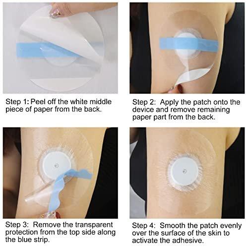 60er-Pack Libre-Sensor-Abdeckungen, Latexfrei, Medizinische Klebepflaster für Libre 2/3, Vorgeschnittene CGM-Pflaster ohne Kleber in der Mitte, Wasserdicht und Starke Haftung für Lange Haltbarkeit