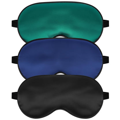 Seidenschlafmaske für erholsamen Schlaf mit verstellbarem Riemen - Satin-Blickdichte Schlafbrille für Männer & Frauen (Schwarz, Blau, Grün)