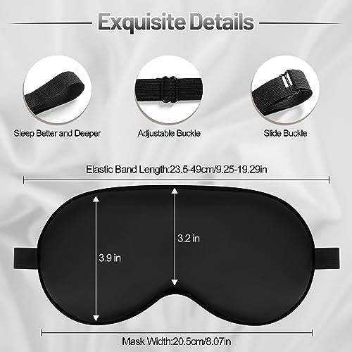 Seidenschlafmaske für erholsamen Schlaf mit verstellbarem Riemen - Satin-Blickdichte Schlafbrille für Männer & Frauen (Schwarz, Blau, Grün)