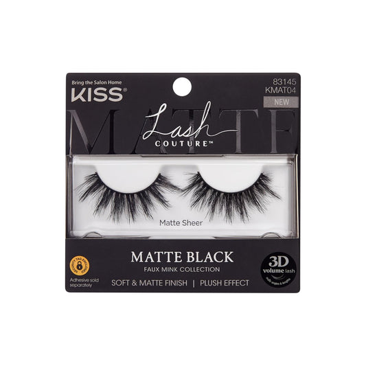 KISS Matte Black Wimpern 'Matte Sheer', 16mm, 1 Paar Falsche Wimpern, Wiederverwendbare Wimpern-Cluster, Einfach anzubringen