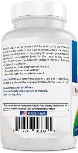 Best Naturals Folsäure 1000 mcg (Vitamin B9), 240 Tabletten