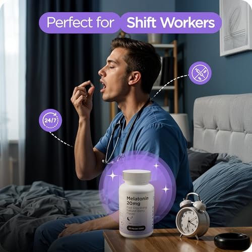 Melatonin 20mg Fast-Dissolve Tabletten - Hochdosiert, Schnellwirkend, Natürlicher Schlafunterstützung - Schlafhilfe für Erwachsene - Nicht benommen, Arzneimittelfrei - 120 Schlafpastillen (120 Stück)