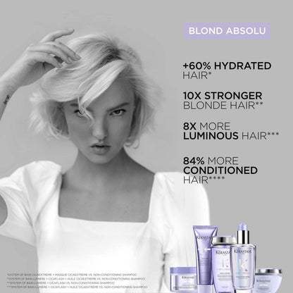 Kerastase Blond Absolu Cicaextreme Conditionierende Haarmaske für geschwächtes und sensibilisiertes Haar nach dem Blondieren – repariert und pflegt geschädigtes Haar und Spliss mit Hyaluronsäure & Edelweißblüte, 200 ml