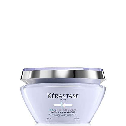 Kerastase Blond Absolu Cicaextreme Conditionierende Haarmaske für geschwächtes und sensibilisiertes Haar nach dem Blondieren – repariert und pflegt geschädigtes Haar und Spliss mit Hyaluronsäure & Edelweißblüte, 200 ml