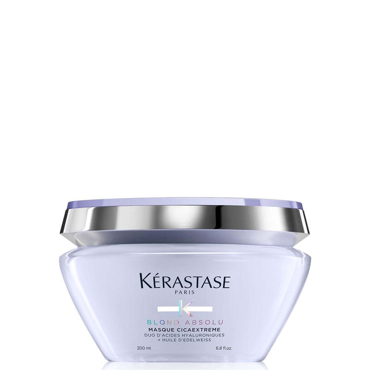 Kerastase Blond Absolu Cicaextreme Conditionierende Haarmaske für geschwächtes und sensibilisiertes Haar nach dem Blondieren – repariert und pflegt geschädigtes Haar und Spliss mit Hyaluronsäure & Edelweißblüte, 200 ml