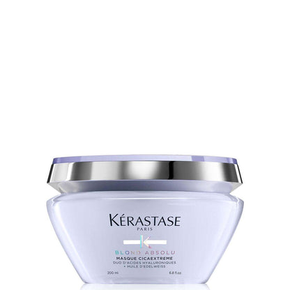 Kerastase Blond Absolu Cicaextreme Conditionierende Haarmaske für geschwächtes und sensibilisiertes Haar nach dem Blondieren – repariert und pflegt geschädigtes Haar und Spliss mit Hyaluronsäure & Edelweißblüte, 200 ml