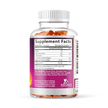 CoQ10 Gummis - Coenzym Q10 100mg pro Portion - 3-fache Stärke, hohe Absorption, Antioxidans-Ergänzung für Herzunterstützung & Energieproduktion - 30 Gummis