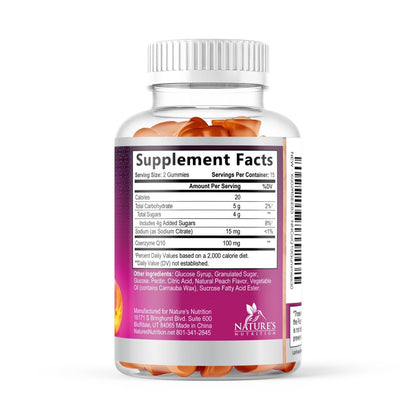 CoQ10 Gummis - Coenzym Q10 100mg pro Portion - 3-fache Stärke, hohe Absorption, Antioxidans-Ergänzung für Herzunterstützung & Energieproduktion - 30 Gummis