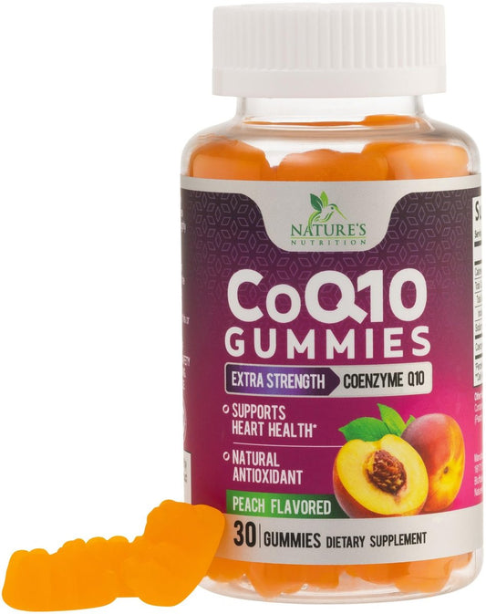 CoQ10 Gummis - Coenzym Q10 100mg pro Portion - 3-fache Stärke, hohe Absorption, Antioxidans-Ergänzung für Herzunterstützung & Energieproduktion - 30 Gummis