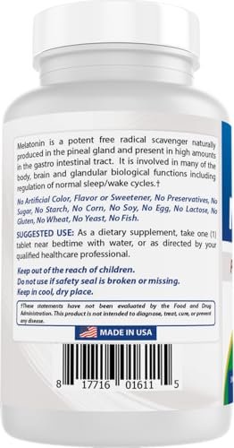 Best Naturals Melatonin 12 mg – 365 Tabletten (Jahresvorrat) – Schlafhilfe ohne Medikamente für erholsamen Schlaf und Entspannung