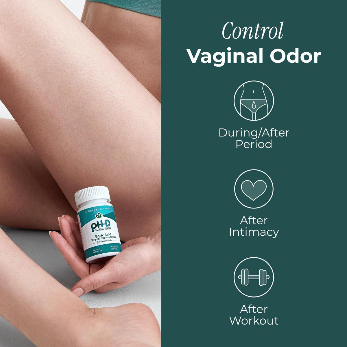 pH-D Feminine Health Support – 600 mg Borsäure-Zäpfchen – Frauen geführt – gegen Vaginalgeruch – 12 Stück