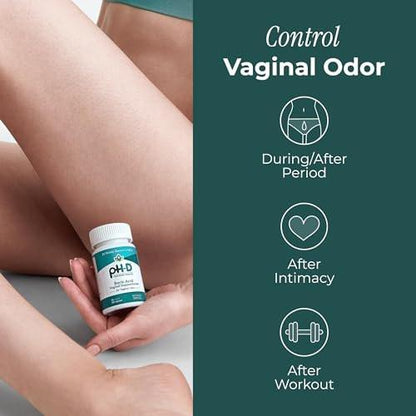 pH-D Feminine Health Support – 600 mg Borsäure-Zäpfchen – Frauen geführt – gegen Vaginalgeruch – 12 Stück