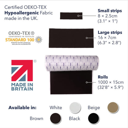 URSA Tape Soft Strips Blasenpflaster - 30er-Pack (Schwarz) | Dehnbares Moleskin-Gewebeband | Hochbelastbare Blasenschutzstreifen | Rückstandsfreie Pflaster für Füße & Körper | Klebepolsterung | 3,14 x 0,98 Zoll