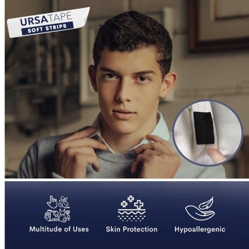 URSA Tape Soft Strips Blasenpflaster - 30er-Pack (Schwarz) | Dehnbares Moleskin-Gewebeband | Hochbelastbare Blasenschutzstreifen | Rückstandsfreie Pflaster für Füße & Körper | Klebepolsterung | 3,14 x 0,98 Zoll
