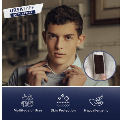 URSA Tape Soft Strips – 12er-Pack (Mehrfarbig) | Dehnbare Moleskin-Pflaster | Hochbelastbare Blasenprävention | Keine Rückstände | 3,14 x 0,98 Zoll