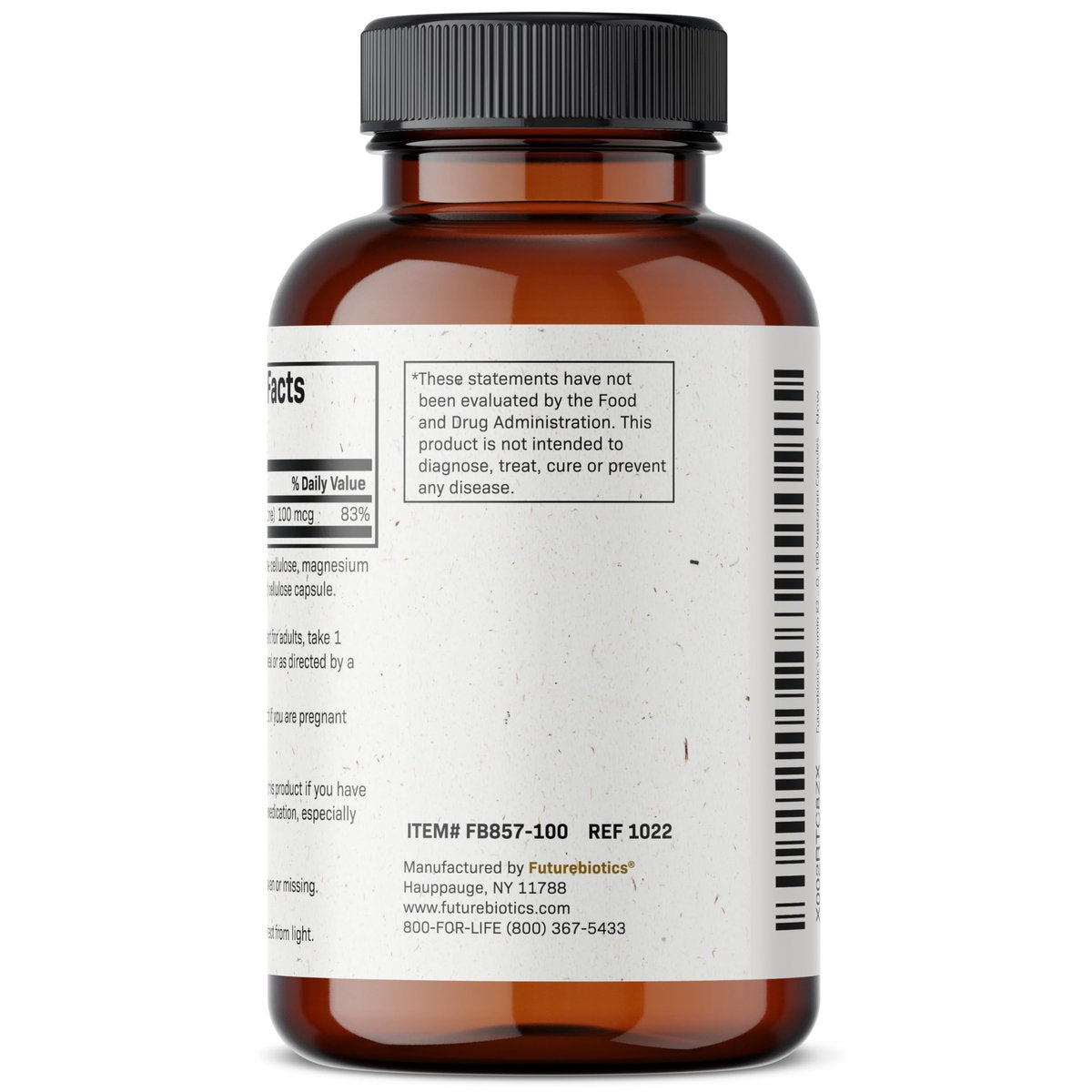 Futurebiotics Vitamin K2 als MK-7 100 µg – Unterstützt starke Knochen, Nicht-GMO, 100 vegetarische Kapseln