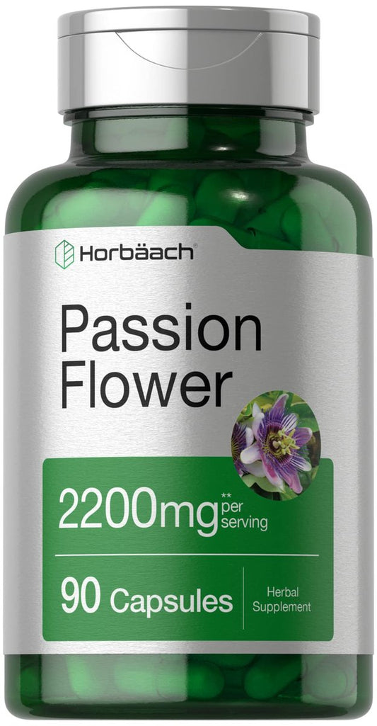 Horbäach Passionsblumen Kapseln | 90 Stück | Nicht-GVO & Glutenfrei | Nahrungsergänzungsmittel