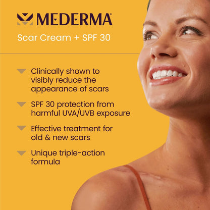 Mederma Narbencreme Plus SPF 30 - Fortschrittliche Narbenbehandlung, schützt vor Sonnenschäden, reduziert das Erscheinungsbild von Narben durch Akne, Verbrennungen, Operationen & Verletzungen, 20 g