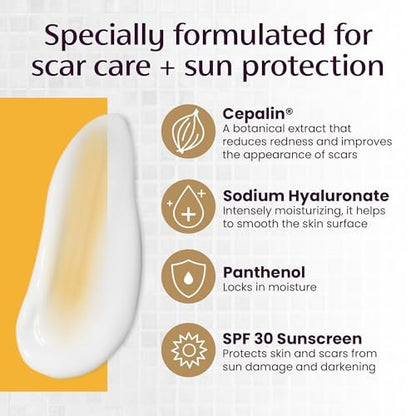 Mederma Narbencreme Plus SPF 30 - Fortschrittliche Narbenbehandlung, schützt vor Sonnenschäden, reduziert das Erscheinungsbild von Narben durch Akne, Verbrennungen, Operationen & Verletzungen, 20 g