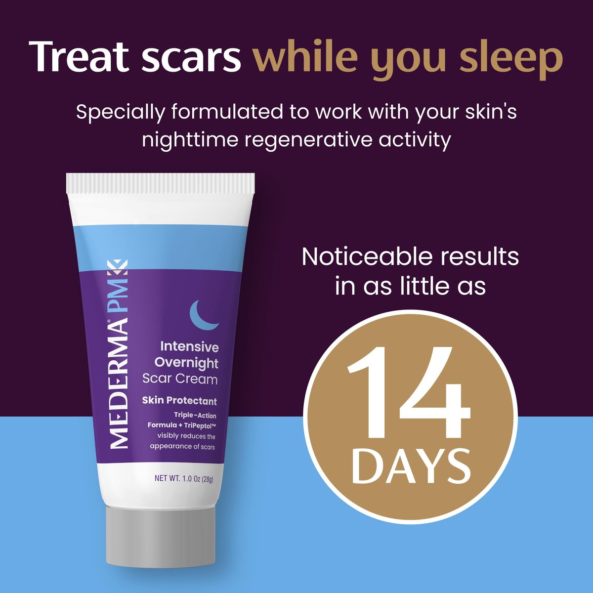 Mederma PM Intensive Nacht-Narbencreme – Reduziert Narben über Nacht, klinisch geprüft, 28 g
