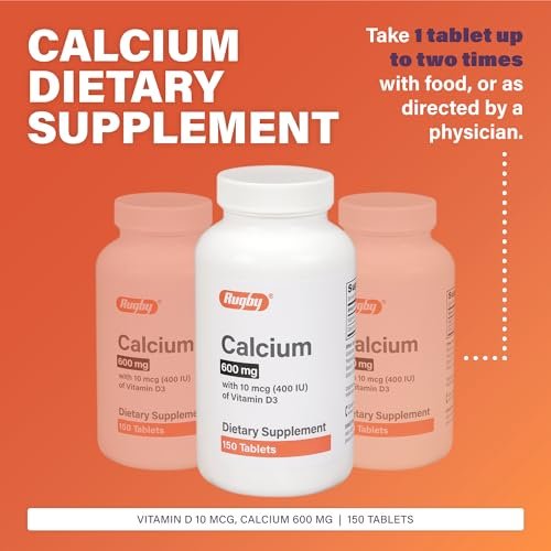 MAJOR Rugby 600 mg Calcium Tabletten mit Vitamin D3 – 150 Tabletten – Nahrungsergänzungsmittel