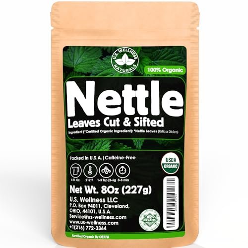 Brennnesseltee - 8Oz (REAL WILD HARVEST) | 100% USDA Bio-zertifiziert | Lose Blätter (Urtica Dioica) Geschnitten & Gesiebt