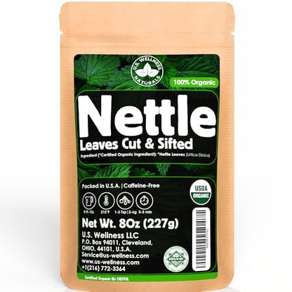 Brennnesseltee - 8Oz (REAL WILD HARVEST) | 100% USDA Bio-zertifiziert | Lose Blätter (Urtica Dioica) Geschnitten & Gesiebt