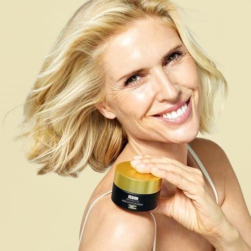 ISDIN Age Contour Nacht-Gesichts- und Halscreme mit Melatonin und Peptiden, 1,8 Unzen