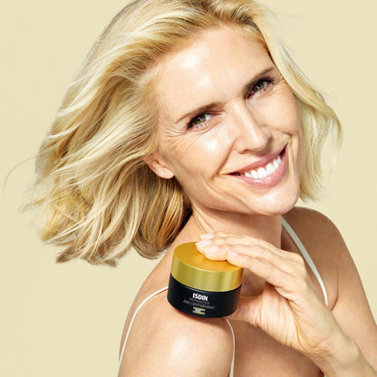 ISDIN Age Contour Nacht-Gesichts- und Halscreme mit Melatonin und Peptiden, 1,8 Unzen