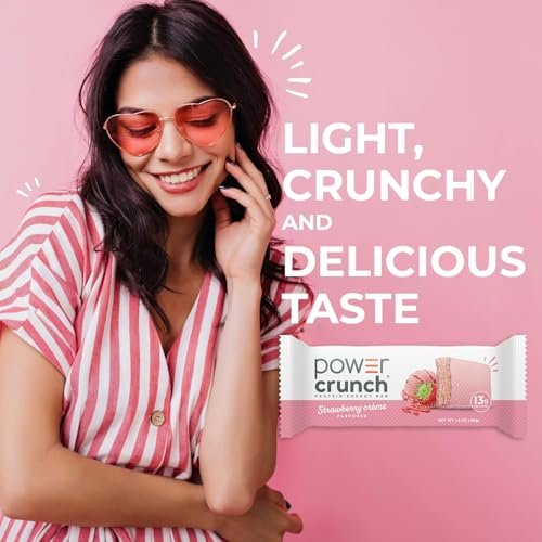 Power Crunch Protein Energy Wafer Bars, Erdbeer-Crème, 1,4 Unzen (12er-Pack)