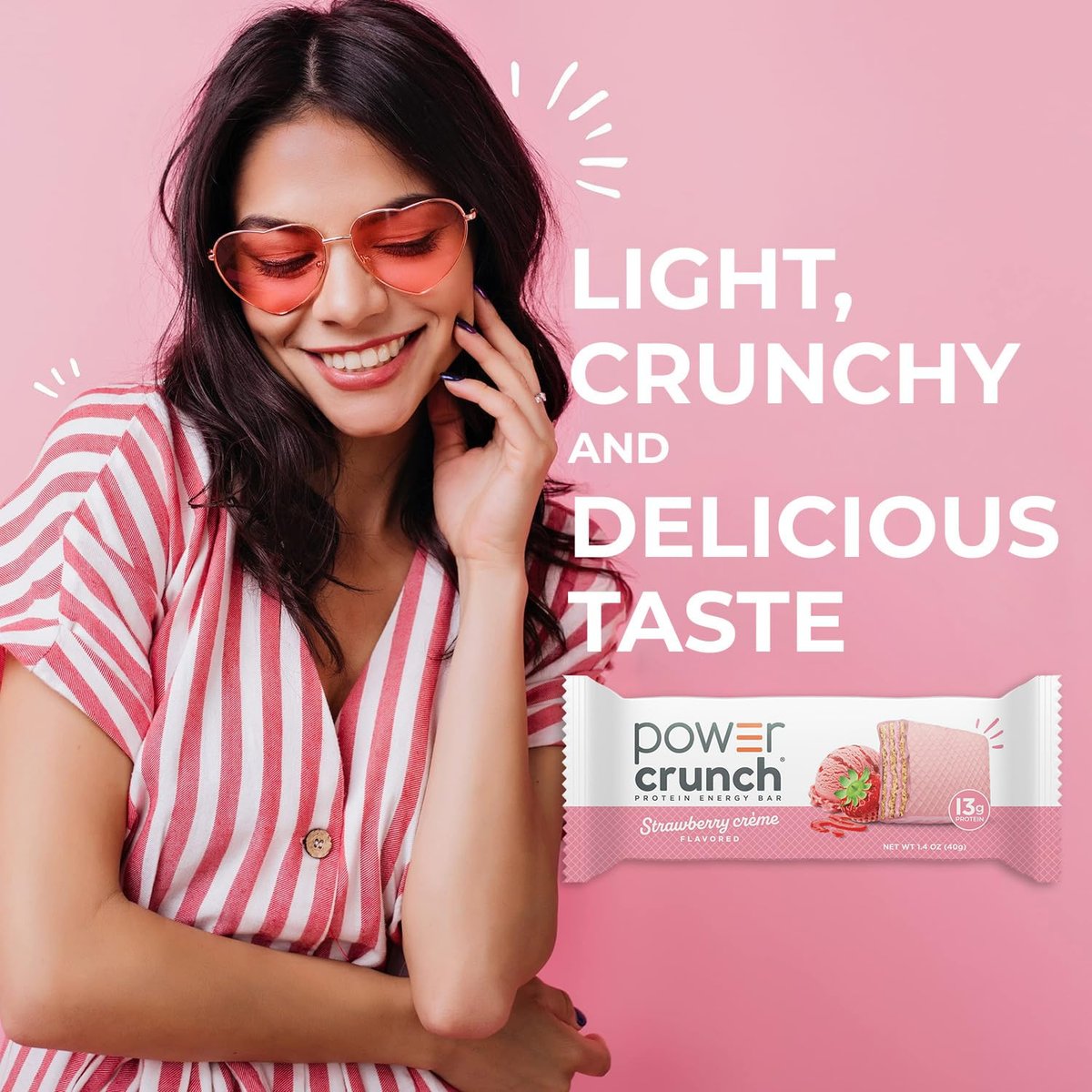 Power Crunch Protein Energy Wafer Bars, Erdbeer-Crème, 1,4 Unzen (12er-Pack)