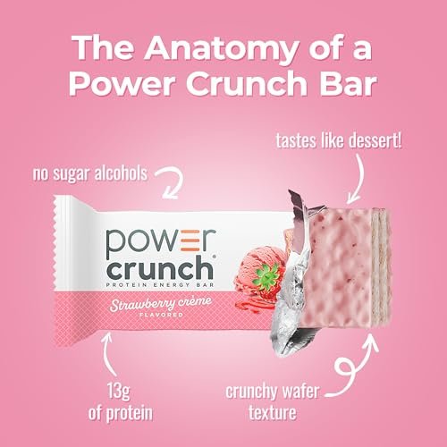 Power Crunch Protein Energy Wafer Bars, Erdbeer-Crème, 1,4 Unzen (12er-Pack)