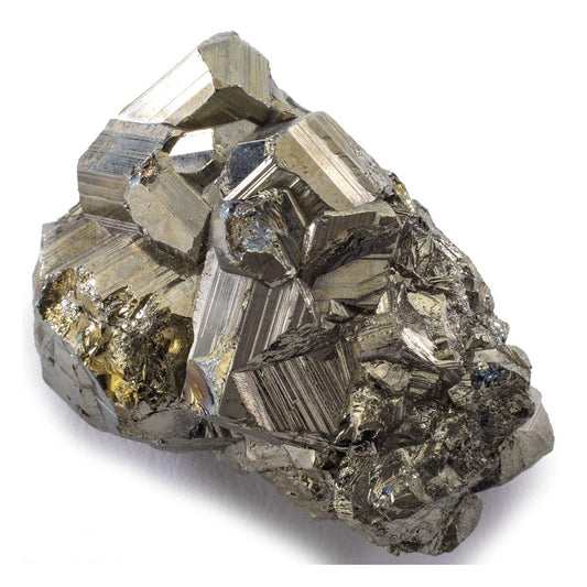 KALIFANO Natürlicher Pyrit-Cluster – Hochwertiger Eisenkies aus Peru mit Heilkräften (Infokarte) – Narrengold-Stein für Reiki, Willenskraft und Manifestation
