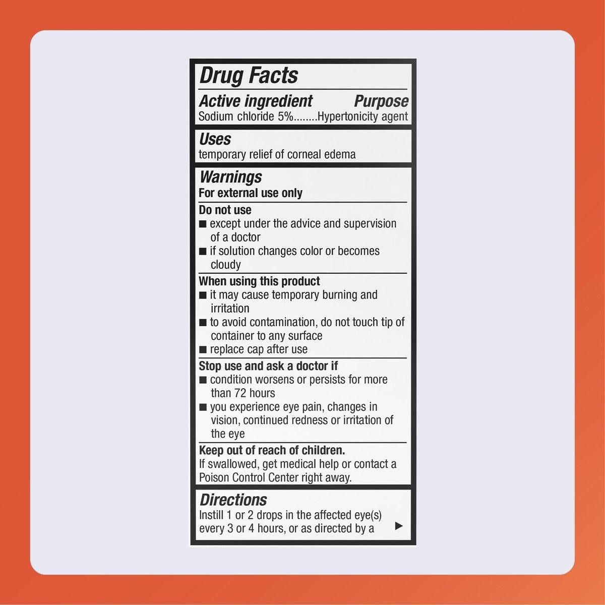 Rugby Natriumchlorid-Hypertonizität Augentropfen 5% - 0,5 Fl. Oz. (1er-Pack) - Alkoholfrei