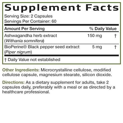Bronson Ashwagandha Extra Strength Stress & Mood Support mit BioPerine – Nicht-GMO Formel, 90 vegane Kapseln