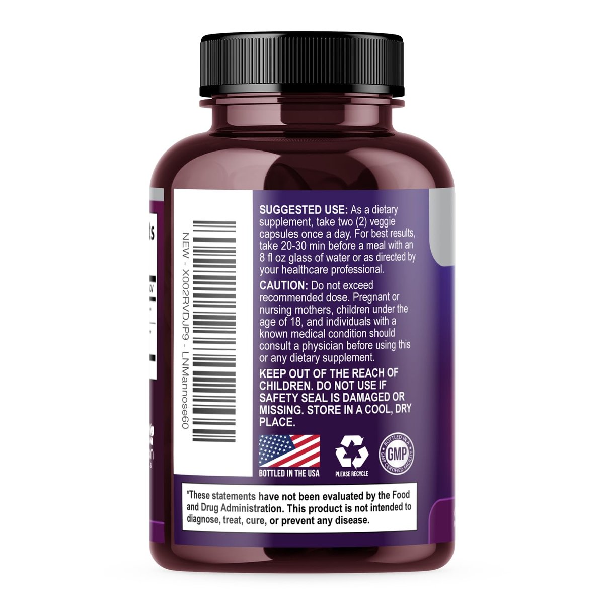 D-Mannose Kapseln – 1.300 mg Bio D-Mannose mit Bio Cranberry Extrakt – Schnelle natürliche Unterstützung für Harnwege & Blase – Für Frauen & Männer – 60 Kapseln