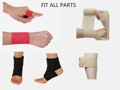 Transun Moo 6er-Pack 2" x 5 Yards Selbstklebende Bandage Wickel, Atmungsaktiv, Kohäsiv, Veterinär-Wrap für Haustiere, Elastisches Selbsthaftband für Sport, Handgelenk, Knöchel (Gemischte Farben)