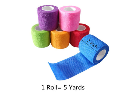 Transun Moo 6er-Pack 2" x 5 Yards Selbstklebende Bandage Wickel, Atmungsaktiv, Kohäsiv, Veterinär-Wrap für Haustiere, Elastisches Selbsthaftband für Sport, Handgelenk, Knöchel (Gemischte Farben)