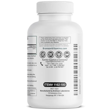 Bronson Eisenbisglycinat 25 mg – Magenfreundlich, unterstützt Energie & gesunde rote Blutkörperchen – nicht verstopfend – Nicht-GVO, 180 Kapseln