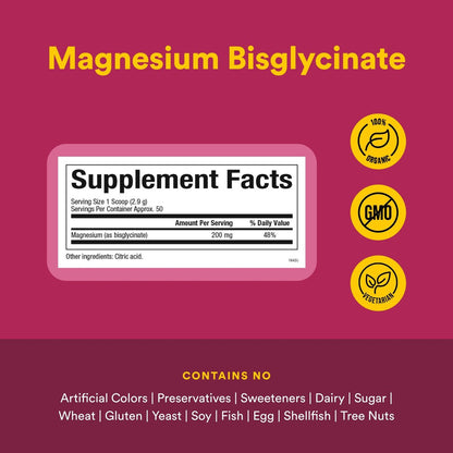 Natural Factors Magnesium Bisglycinat Pulver – Ganzheitliche Unterstützung für Knochen, Muskeln & Nerven – 5,1 oz (50 Portionen)