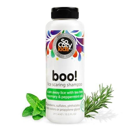 SoCozy Boo! Läuseschreck-Shampoo für Kinderhaar – Wirksame Läusebehandlung mit Teebaum-, Rosmarin- und Pfefferminzöl (310 ml)