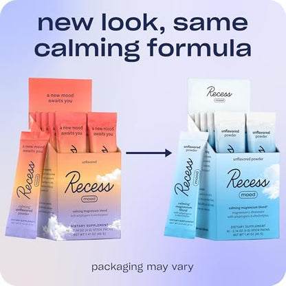 Recess Mood Powder – Magnesium L-Threonat mit Passionsblume, L-Theanin & Elektrolyten – Geschmacksneutral, 10er-Pack