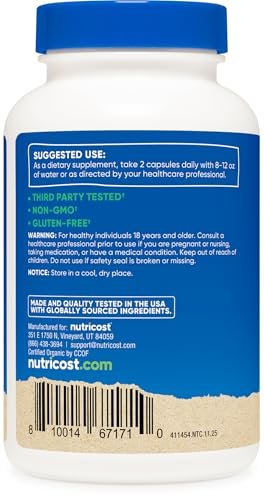 Nutricost Moringa Kapseln 500mg, 180 Kapseln (90 Portionen) - Vegetarische Kapseln, Non-GMO, Glutenfrei