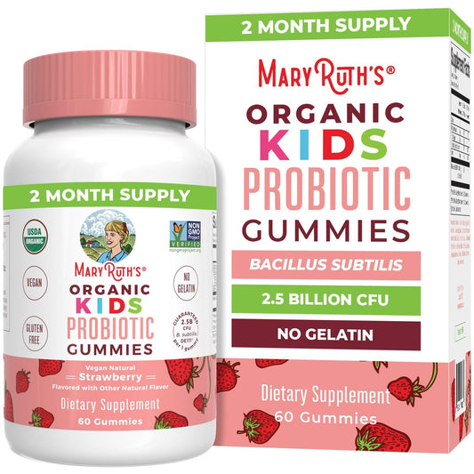 MaryRuth Organics Probiotika für Kinder – USDA Bio Probiotische Gummis für 2 Monate – Unterstützt Verdauung und Immunsystem – Vegan, Nicht-GVO, Glutenfrei – 60 Stück