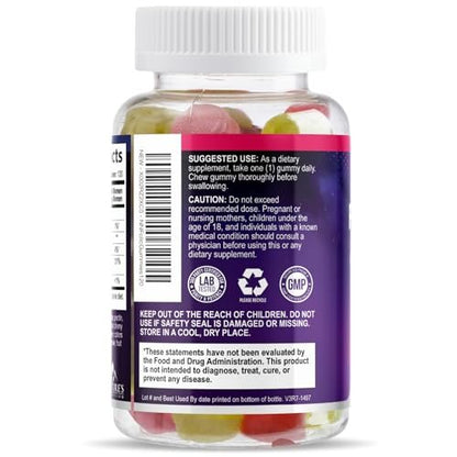 Folsäure Gummis für Frauen - 785 mcg Folat pro Gummi - Essentielle pränatale Vitamine für Mutter & Baby, vegane Folsäure-Gummis, tägliches B9-Vitamin vor, während und nach der Schwangerschaft - 120 Gummis