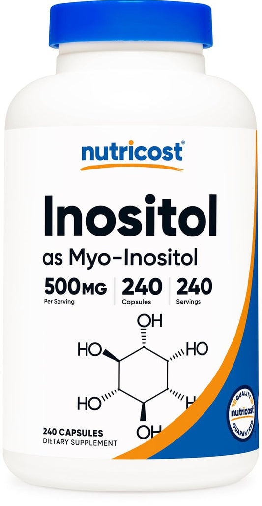 Nutricost Inositol Kapseln 500 mg, 240 Kapseln – Vegane Kapseln, Non-GMO, Glutenfrei (Myo-Inositol)