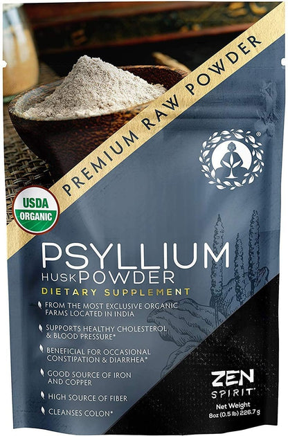Bio Flohsamenschalenpulver - Premium Indisches Naturprodukt, Ballaststoffreich, Natürliches Abführmittel, Perfekte Darmreinigung & Körperentgiftung - Glutenfrei, Vegan & Keto-freundlich (227g)