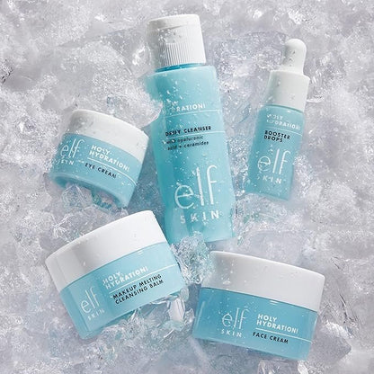 e.l.f. SKIN Holy Hydration! Hydrated Ever After Hautpflege Mini-Set – Reiniger, Make-up-Entferner, Feuchtigkeitscreme & Augencreme für hydratisierte Haut, flugzeugfreundliche Größen