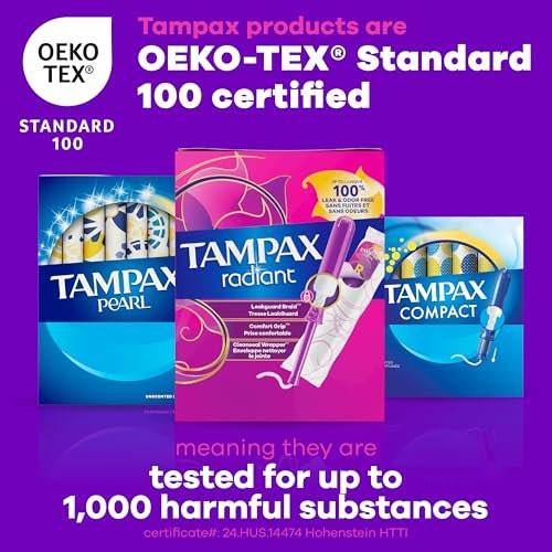 Tampax Radiant Tampons Regular Saugstärke, unparfümiert, 28 Stück – zuverlässiger Schutz und Komfort